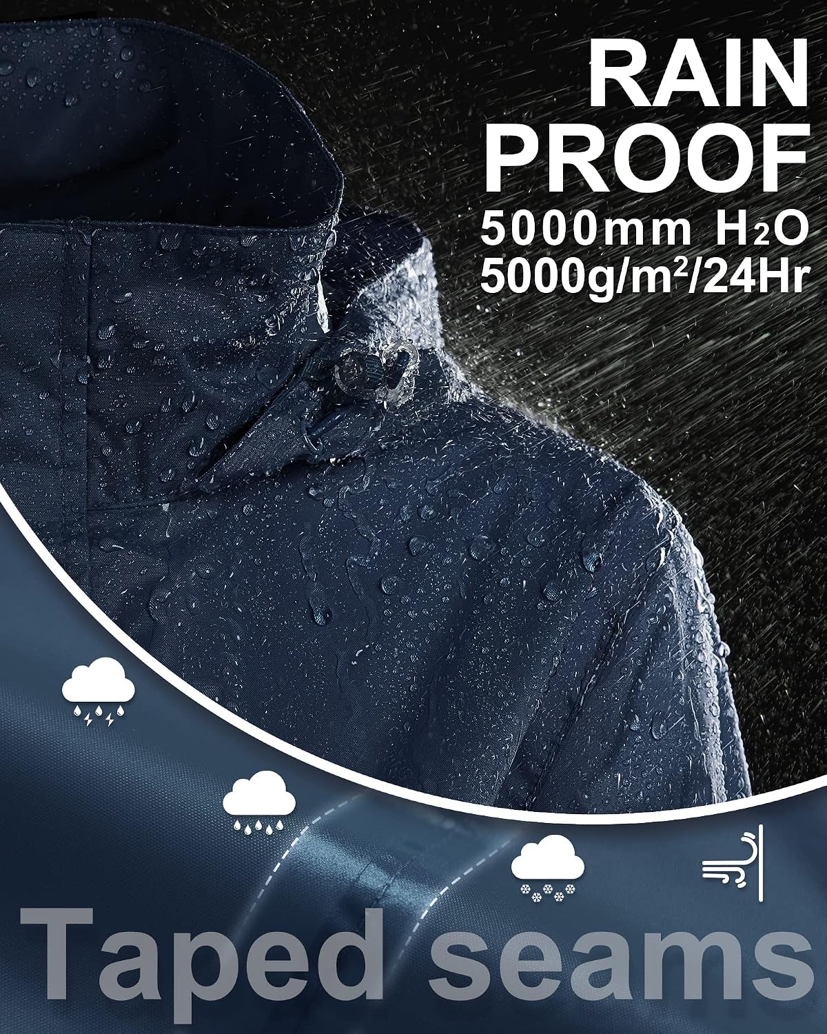 Thumbnail 4 de 33,000ft Damen Regenjacke 5.000 mm wasserdicht