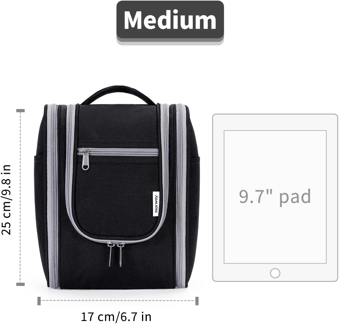 Thumbnail 6 de Narwey Travel Hanging Toiletry Wash Bag (Black, Small) – organised organiser for holiday essentials