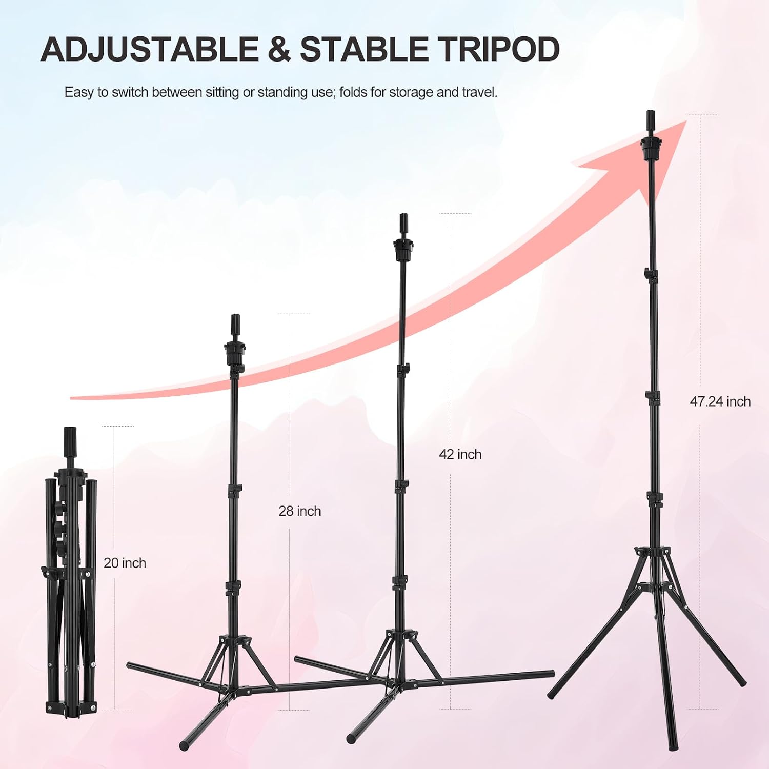 Detalle de SZCY LLC 23-Inch Canvas Block Wig Head with 47-Inch Tripod Stand