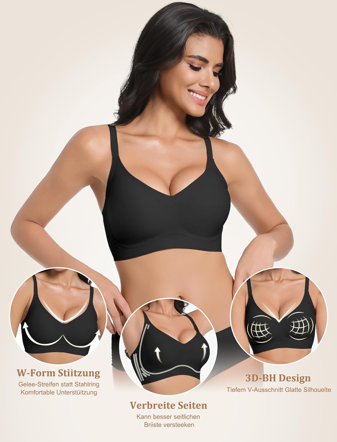Thumbnail 1 de OOEU BH Damen Ohne Bügel Push-up – Nahtloser Jelly-Brachteil mit starkem Halt, Größe 95%+