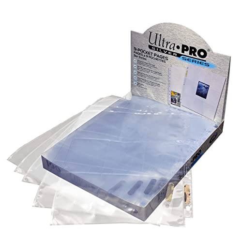 Detalle 2 de Asmodee - ULTRA PRO Silver Series Feuilles de Classeur Pour Cartes à Collectionner (100 pages, 9 poches par page, 1800 cartes) - Compatible Pokémon, Magic, Yu-Gi-Oh