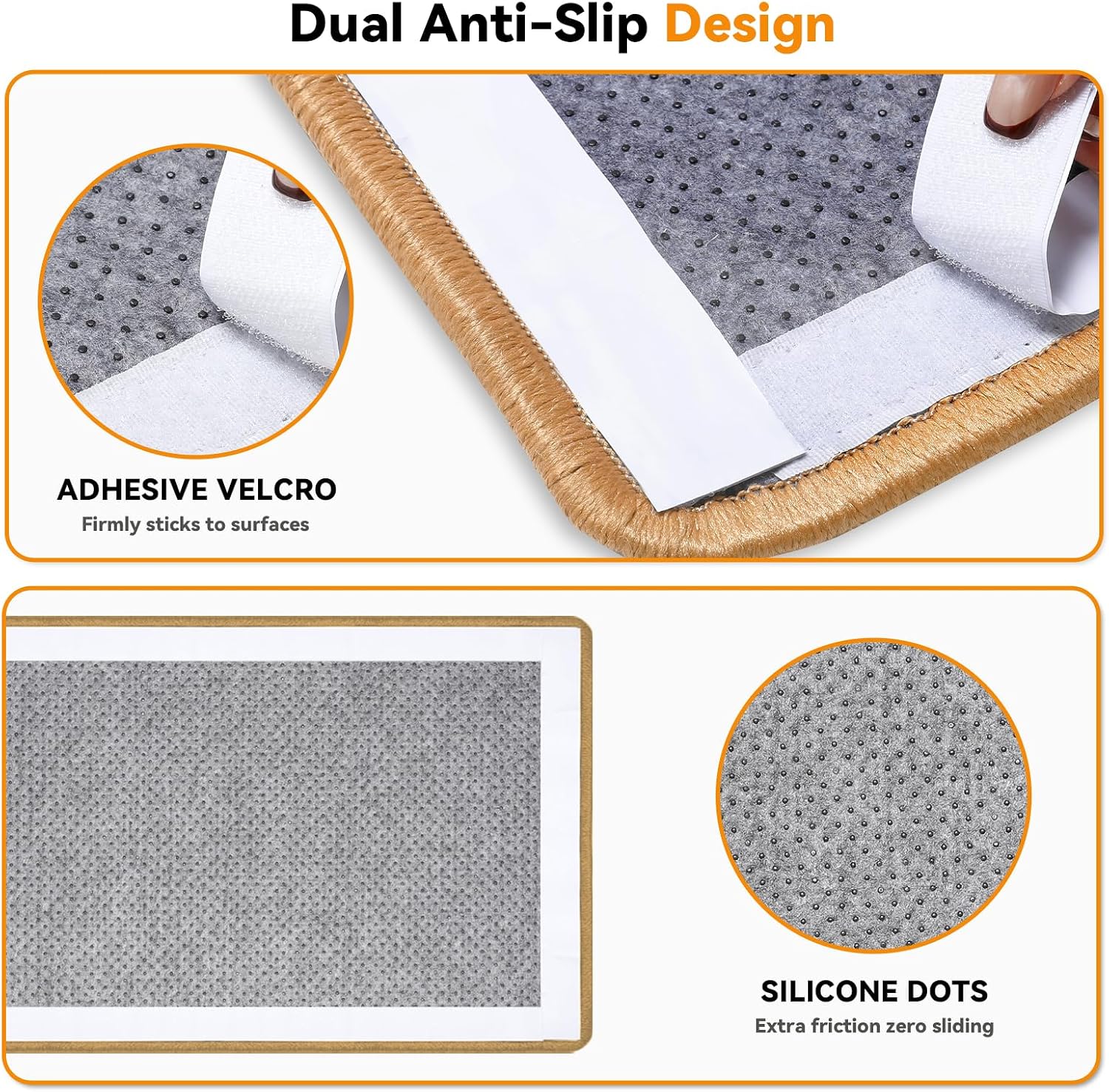 Detalle de Gimars Sisal Kratzmatte Katze 60x40 cm – Selbstklebend, rutschfest, Beige