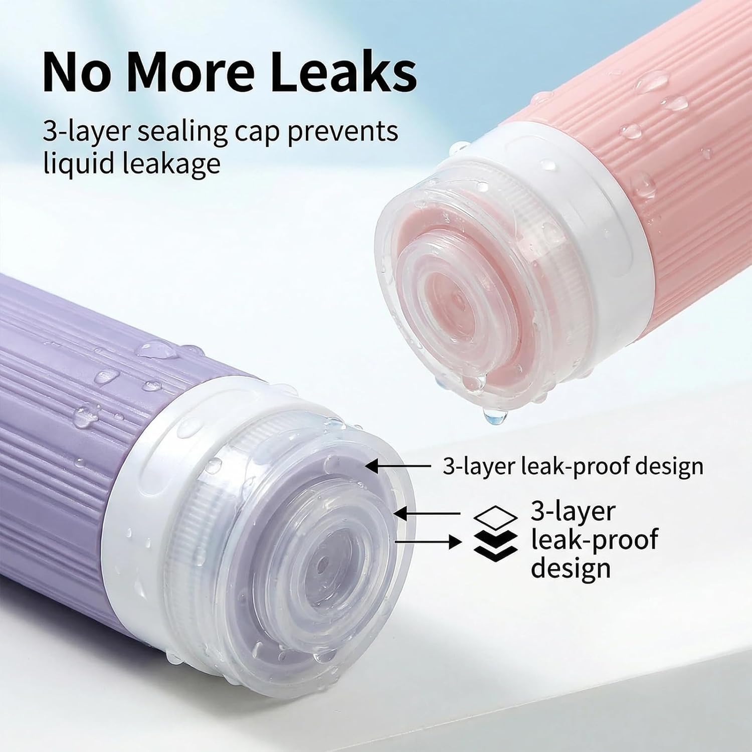 Detalle de Travel Bottles for Toiletries: 8Pcs Silicone TSA‑Approved Set