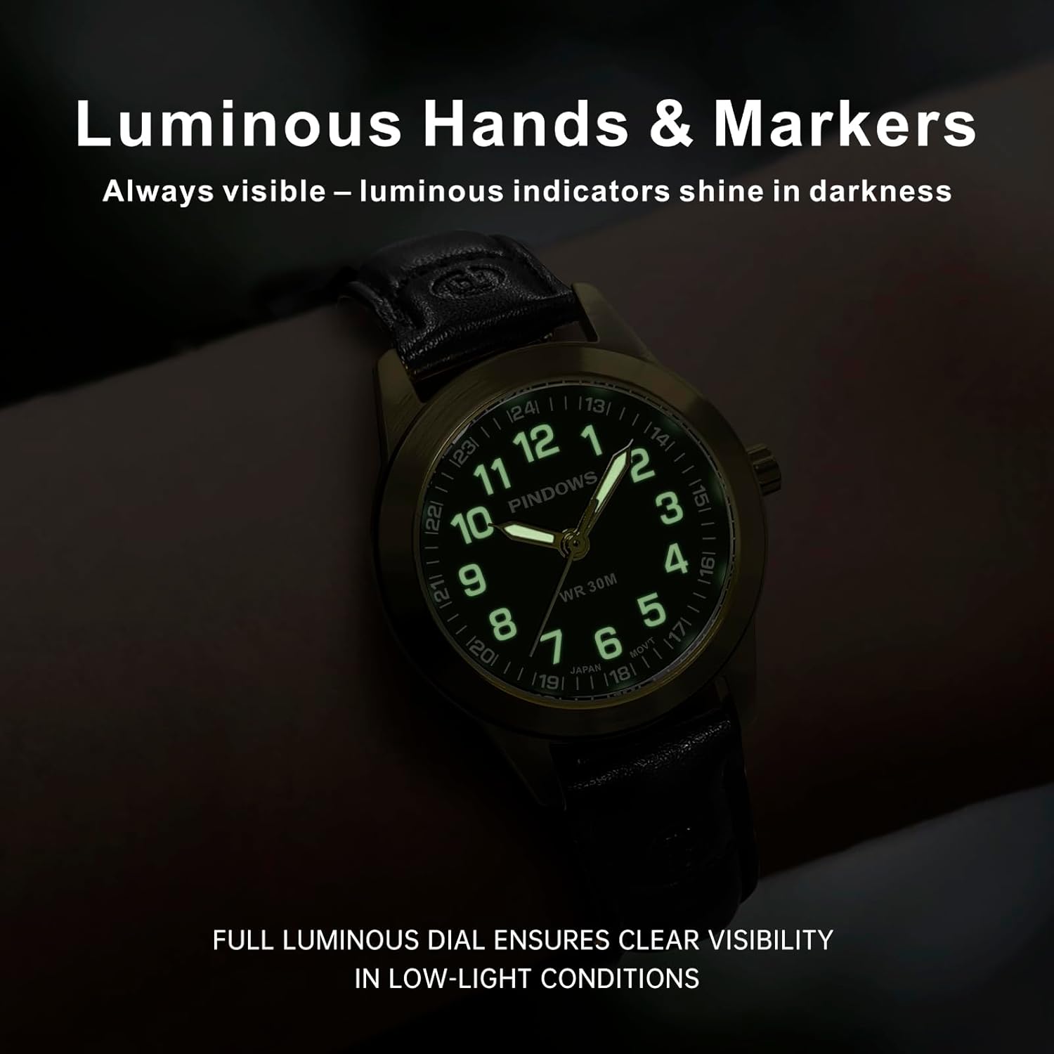 Thumbnail 4 de PINDOWS Damenuhren – Elegantes Analog Quarzdesign mit Lederarmband
