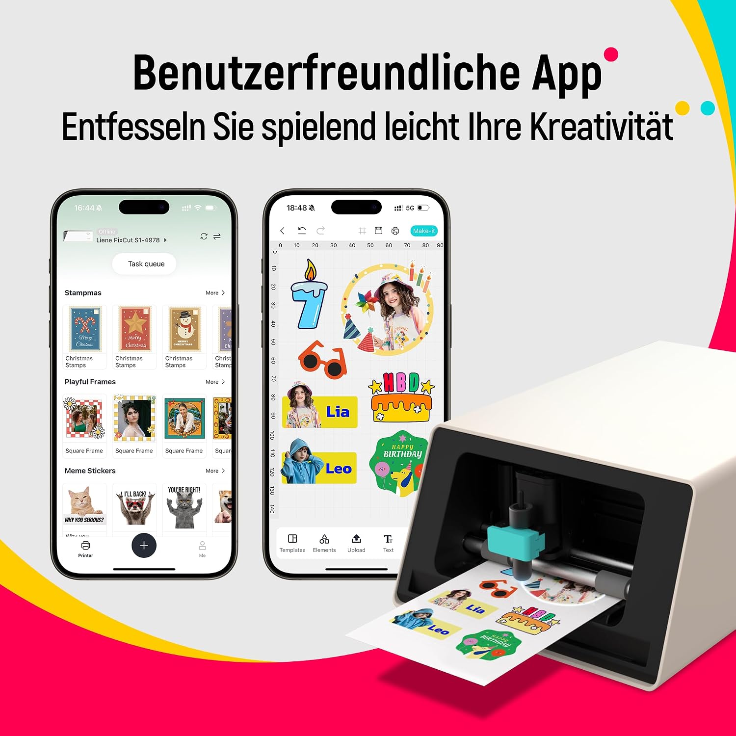 Detalle de Liene PixCut S1 – All-in-One Fotodrucker, Aufkleberdrucker und Schneidemaschine