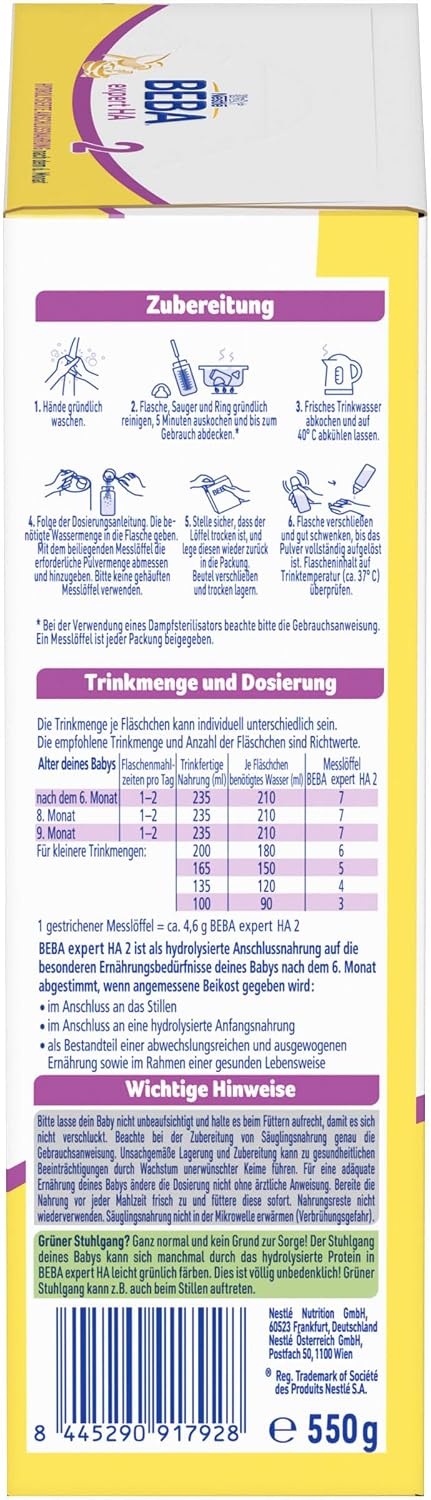 Thumbnail 2 de BEBA expert HA 2 Folgemilch nach dem 6. Monat – hydrolysiertes Protein, laktosehaltig, palmölfrei