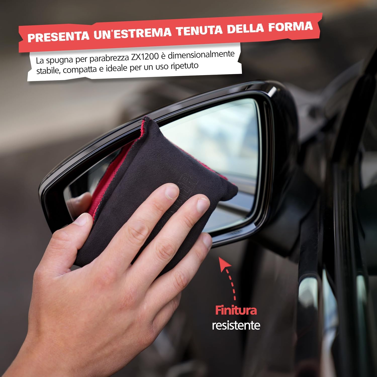 Detalle de SPRINGER ZX1200: Spugna parabrezza a due facce, 2 pezzi – microfibra assorbente per pulizia senza aloni