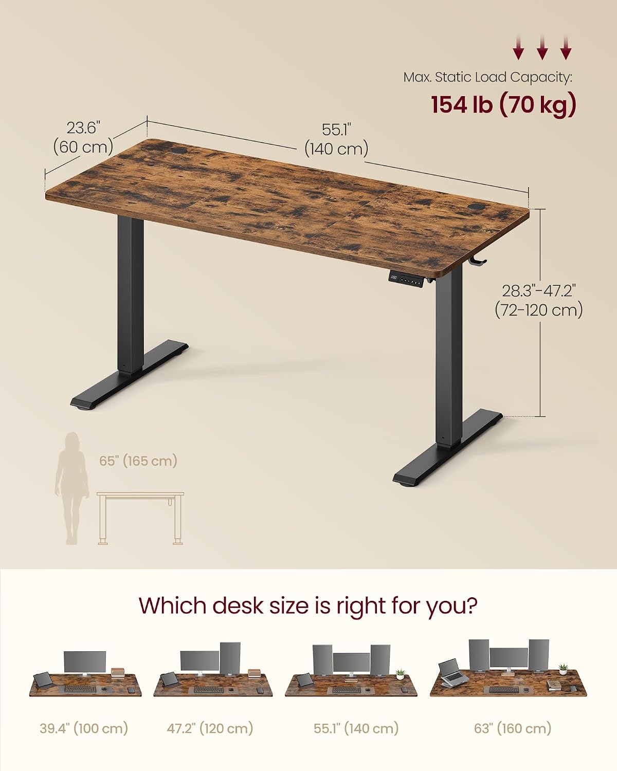Thumbnail 2 de VASAGLE LSD314KD01 Standing Desk