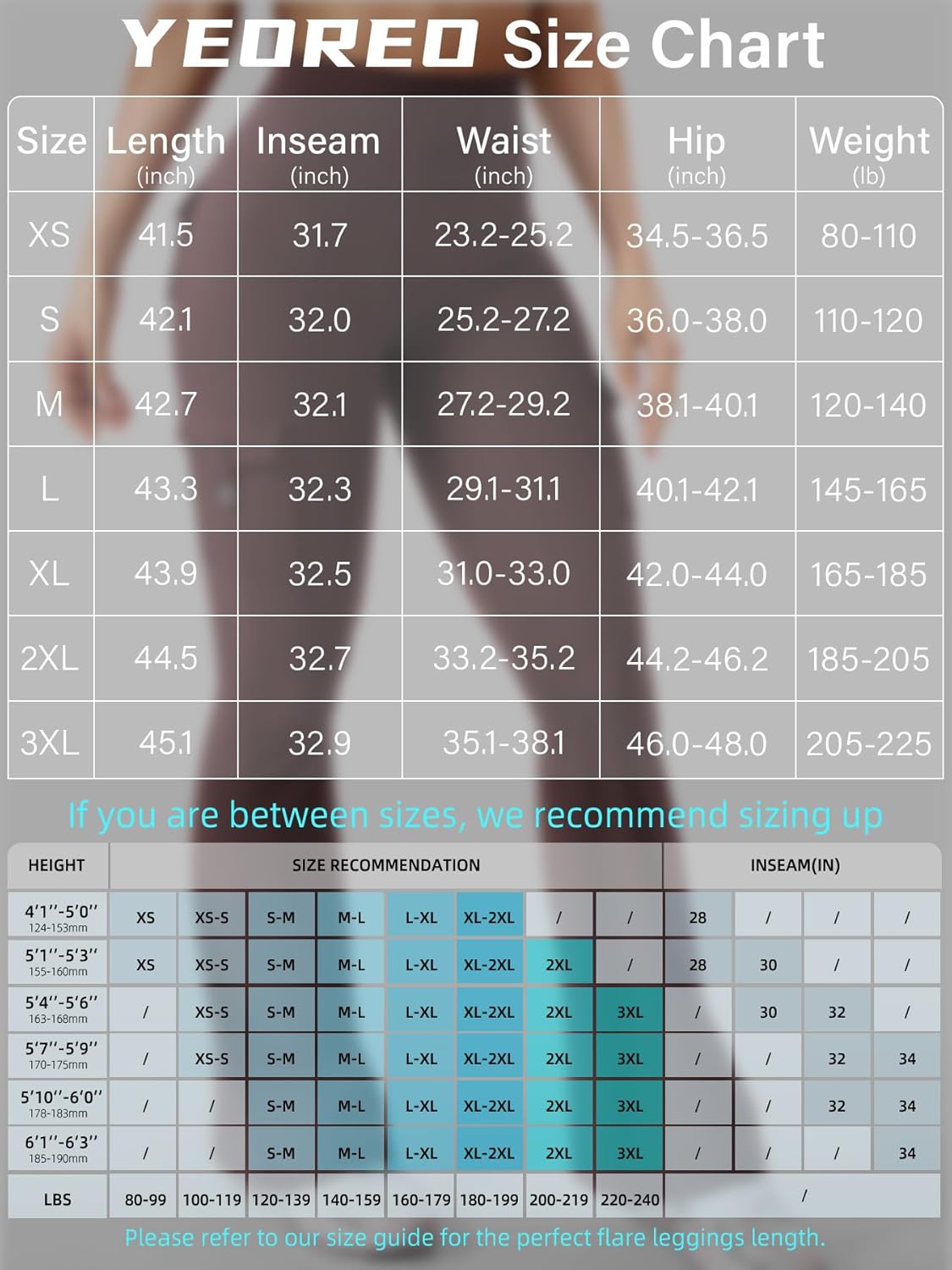 Detalle 2 de YEOREO CoreFlex flare training leggings with hidden pockets (high-waisted, no front seam) for women