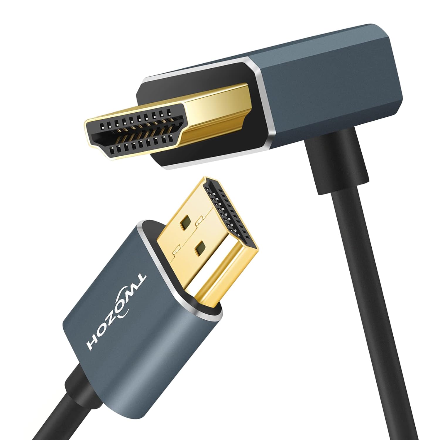 Thumbnail 1 de Twozoh Câble HDMI Angle Coudé 90° Ultra Fin 0,3 m – 4K@60Hz, 3D, Ethernet