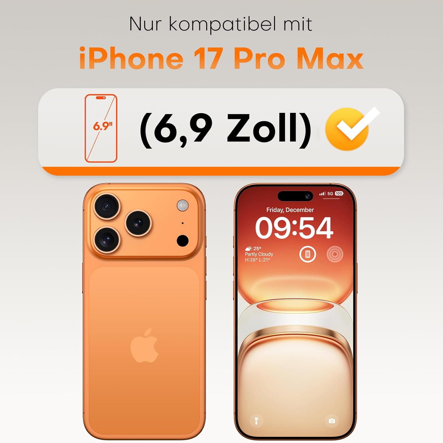 Thumbnail 1 de TOCOL Schutzfolie für iPhone 17 Pro Max (6,9 Zoll) – 9H Panzerglas, 2 Stück, blasenfrei & kompatibel mit Hülle