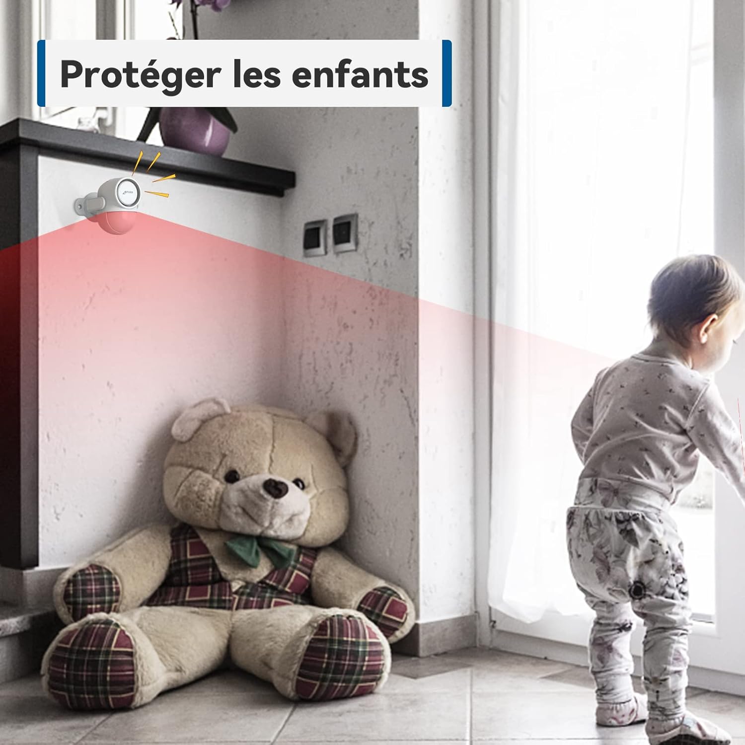 Thumbnail 5 de CPVAN Alarme détecteur de mouvement intérieur sans fil avec sirène 125 dB
