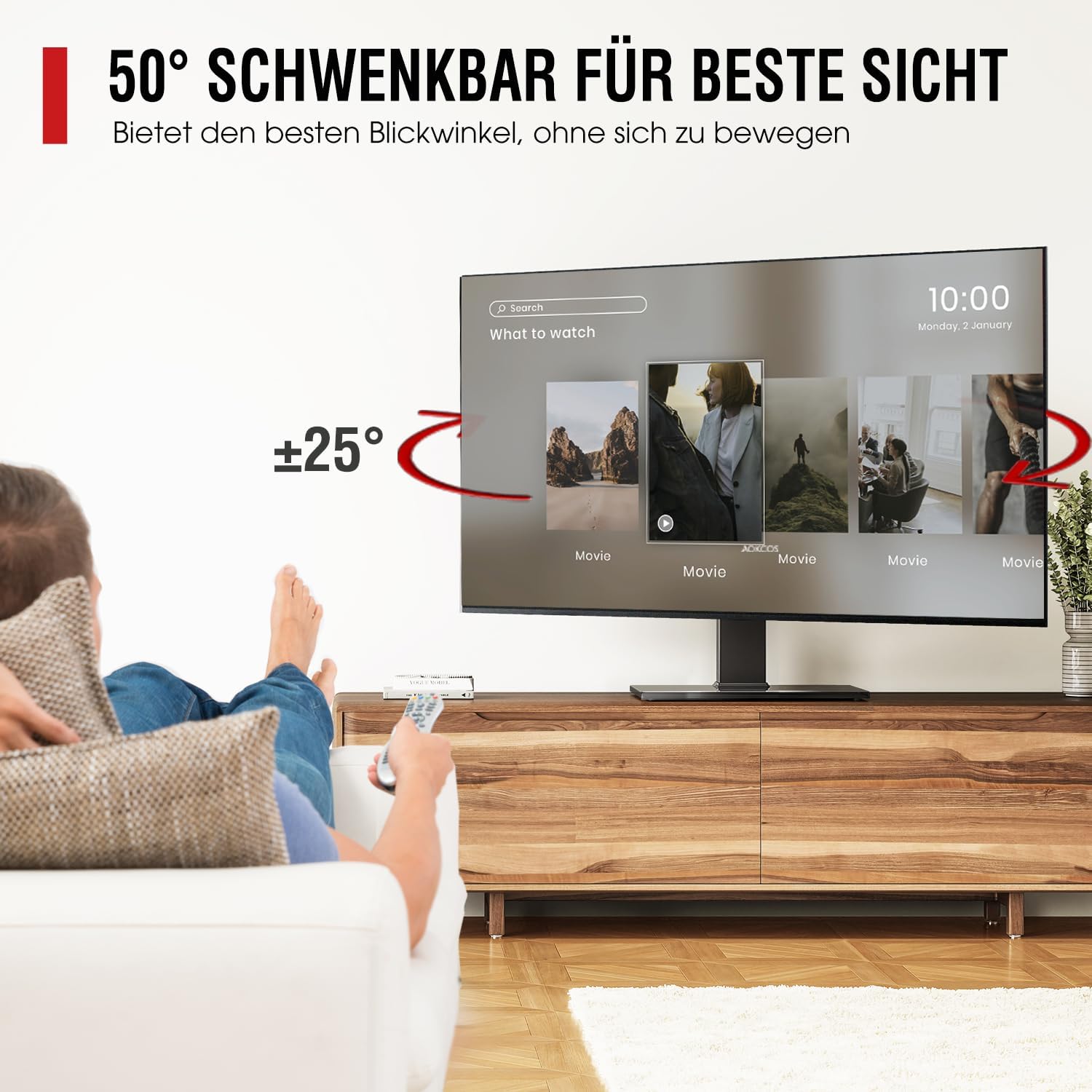Thumbnail 1 de AOKCOS TV Standfuß: Schwenkbar und höhenverstellbar für 32–75 Zoll Fernseher bis 50 kg