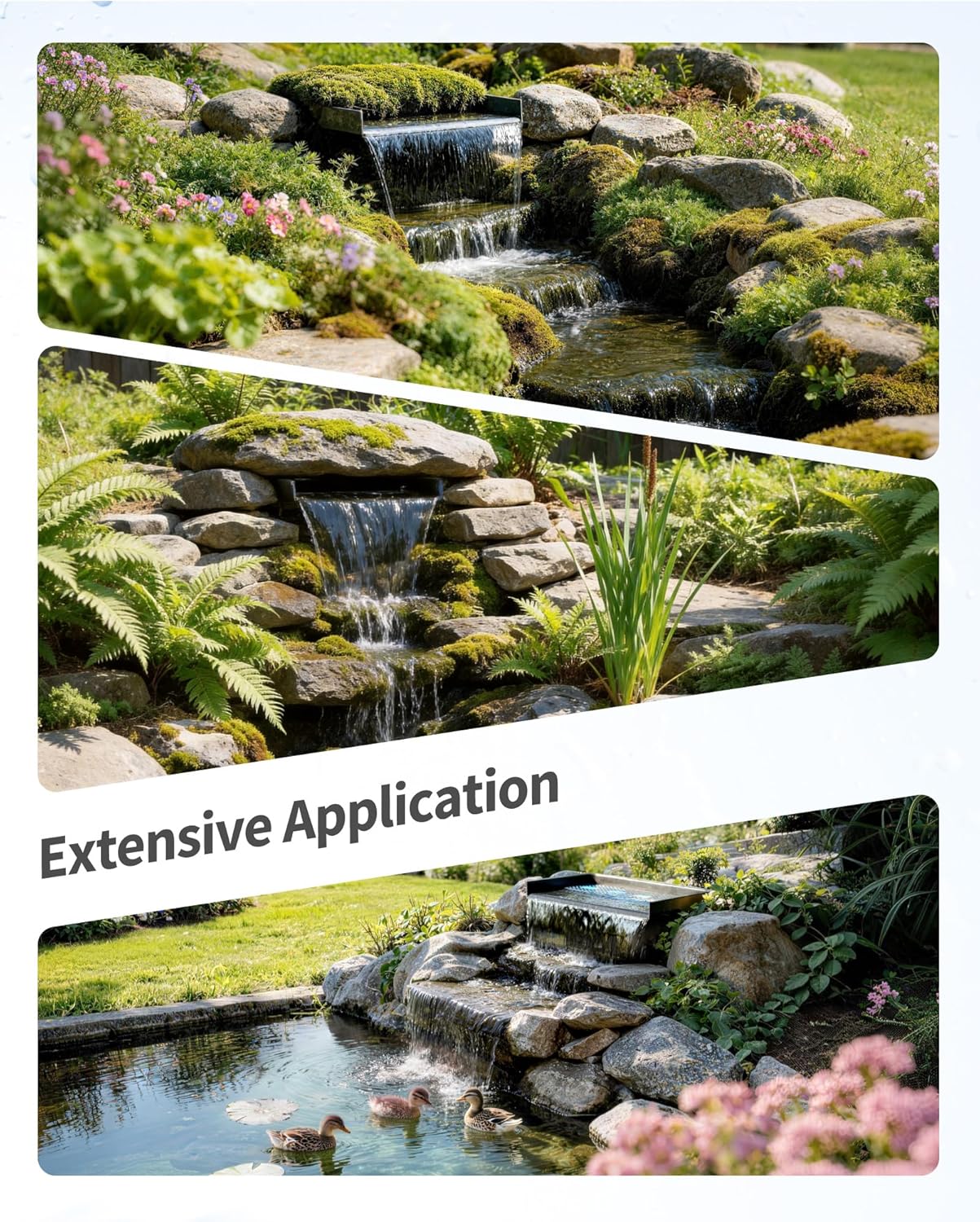 Thumbnail 6 de POPOSOAP Pond Waterfall Kit with 63W DC Pump and 60 cm Spillway for Large Ponds