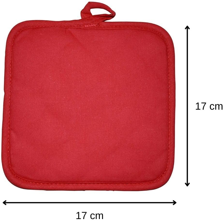 Thumbnail 2 de Fackelmann manique de cuisine aluminisée gris et rouge 17 x 17 cm