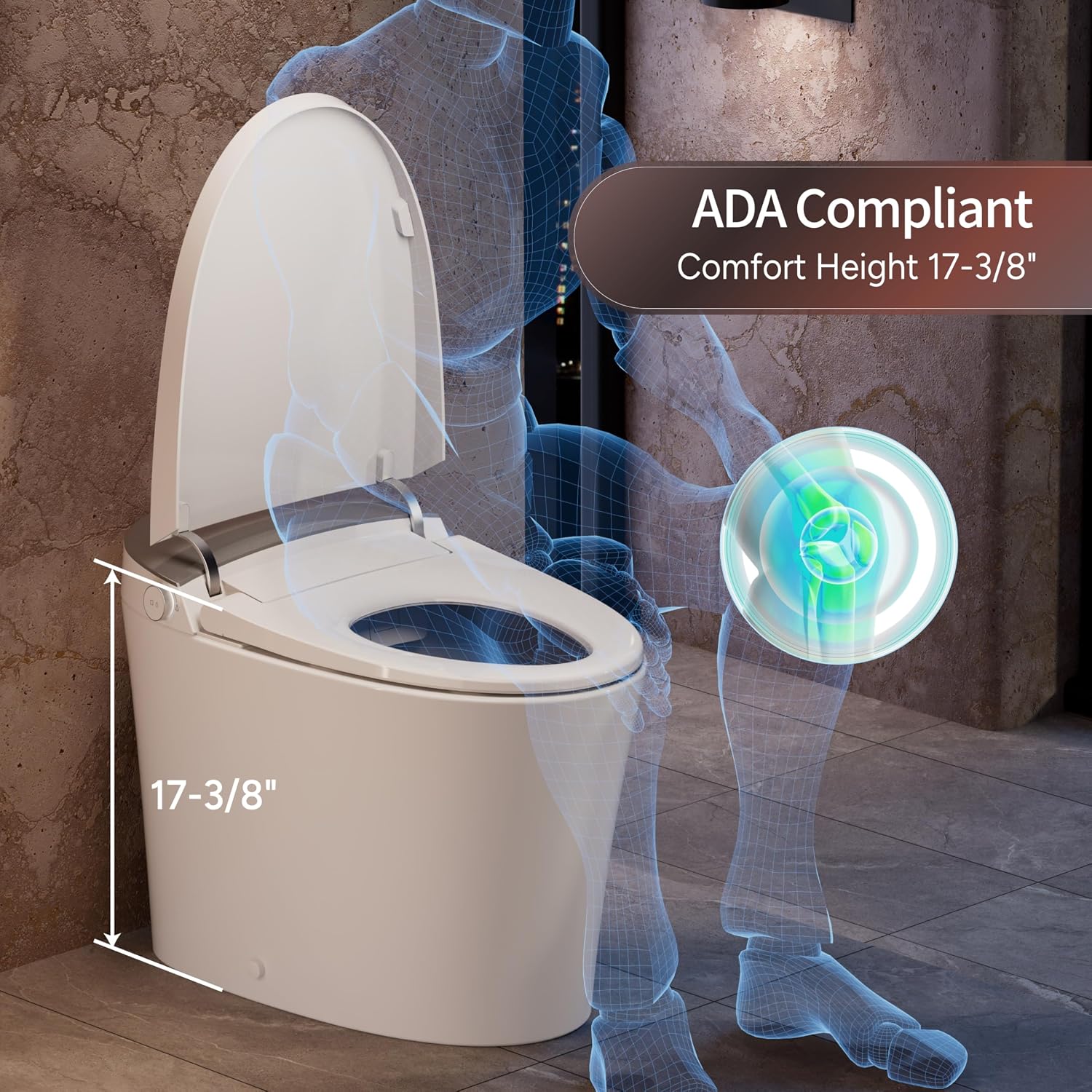 Thumbnail 2 de CANEST FC-001 Smart Bidet Toilet with Auto Open/Close and 17" ADA Height