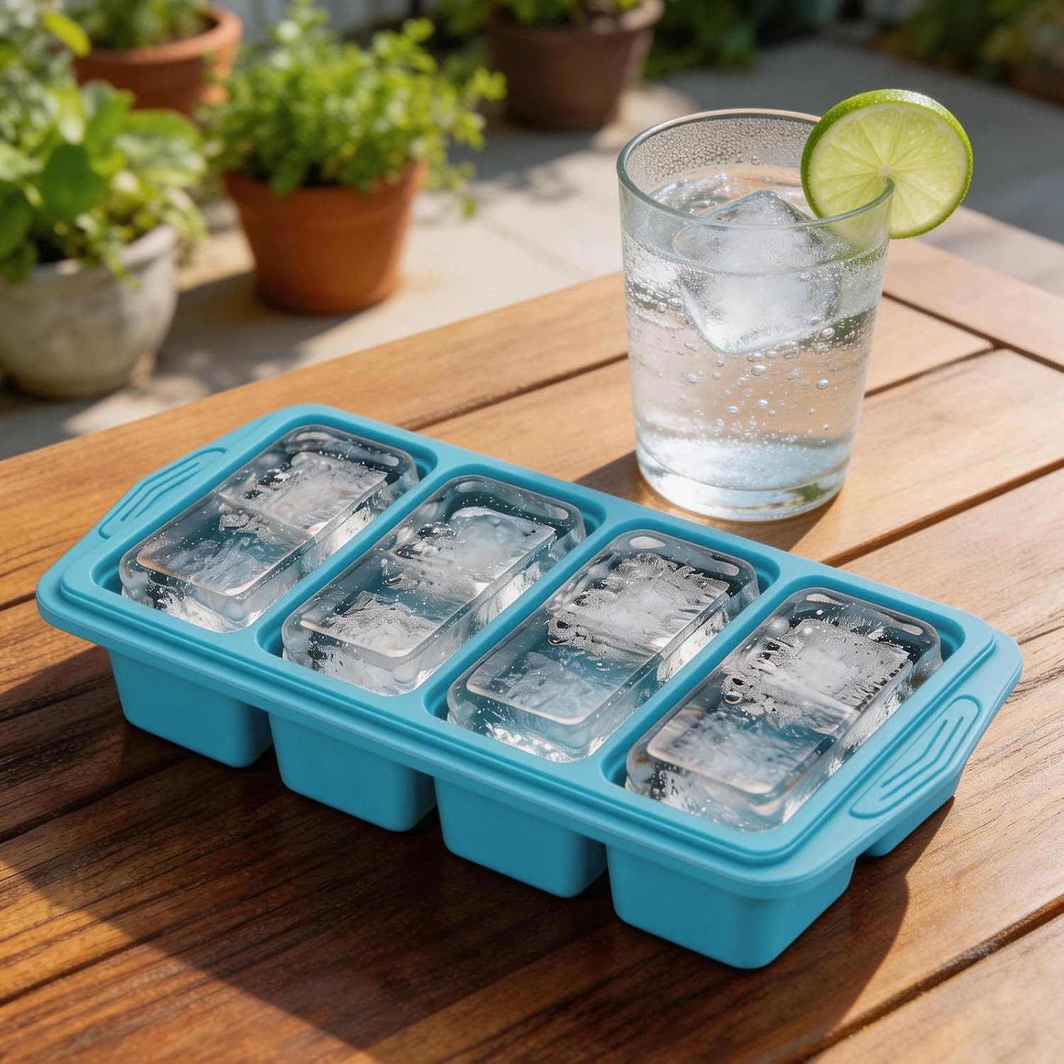 Thumbnail 3 de Souper Cubes: Silicone Freezer Moulds with Lids, 4-Compartment 1L Containers