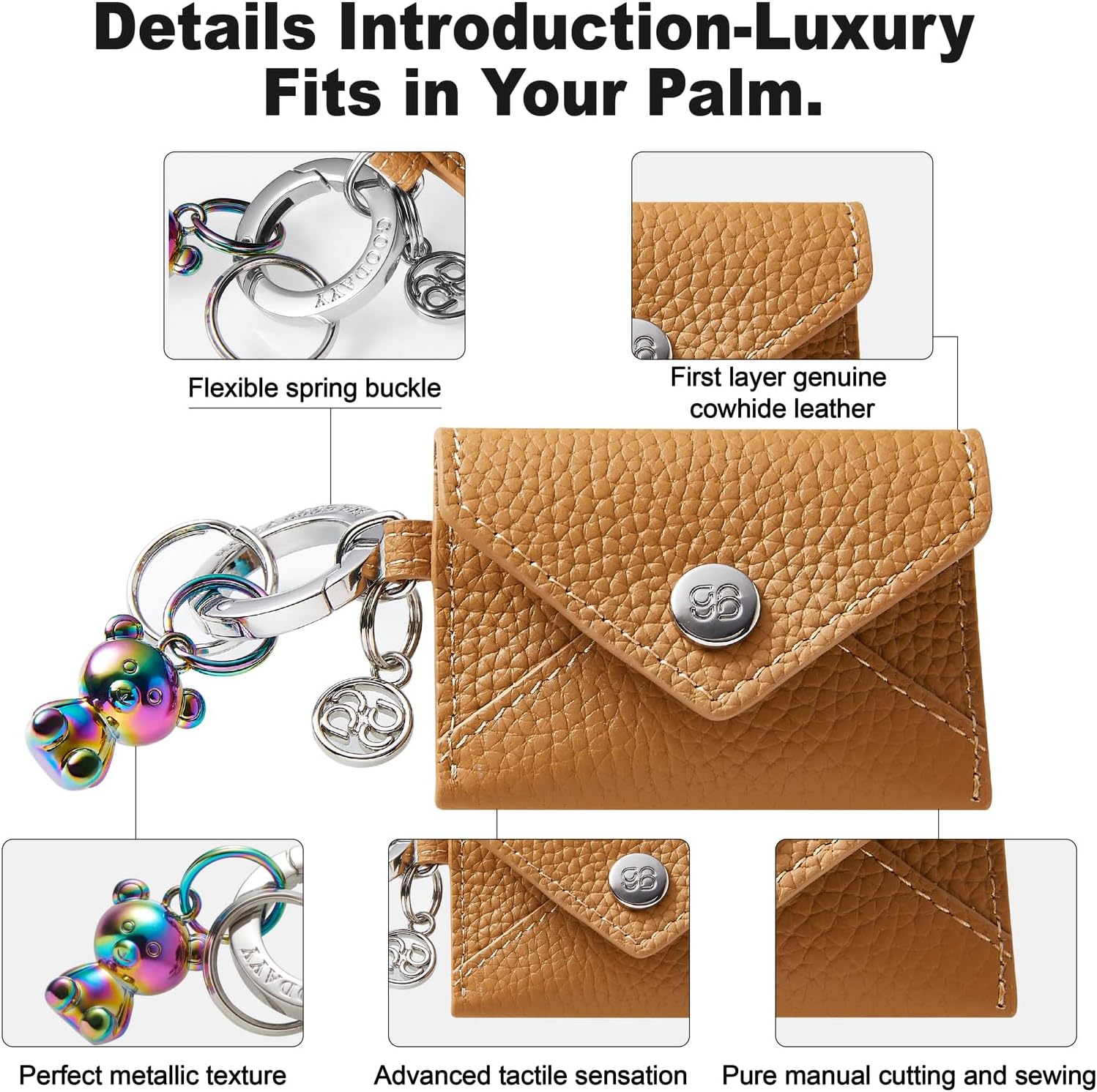 Thumbnail 2 de GOODAYY Genuine Leather Mini Coin Pouch with Spring Ring – Compact, versatile accessory