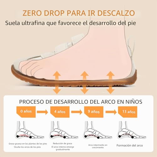 Thumbnail 4 de STQ KIDS Barefoot Niños Zapatillas Bebe Primeros Pasos Niña Beige 21 EU