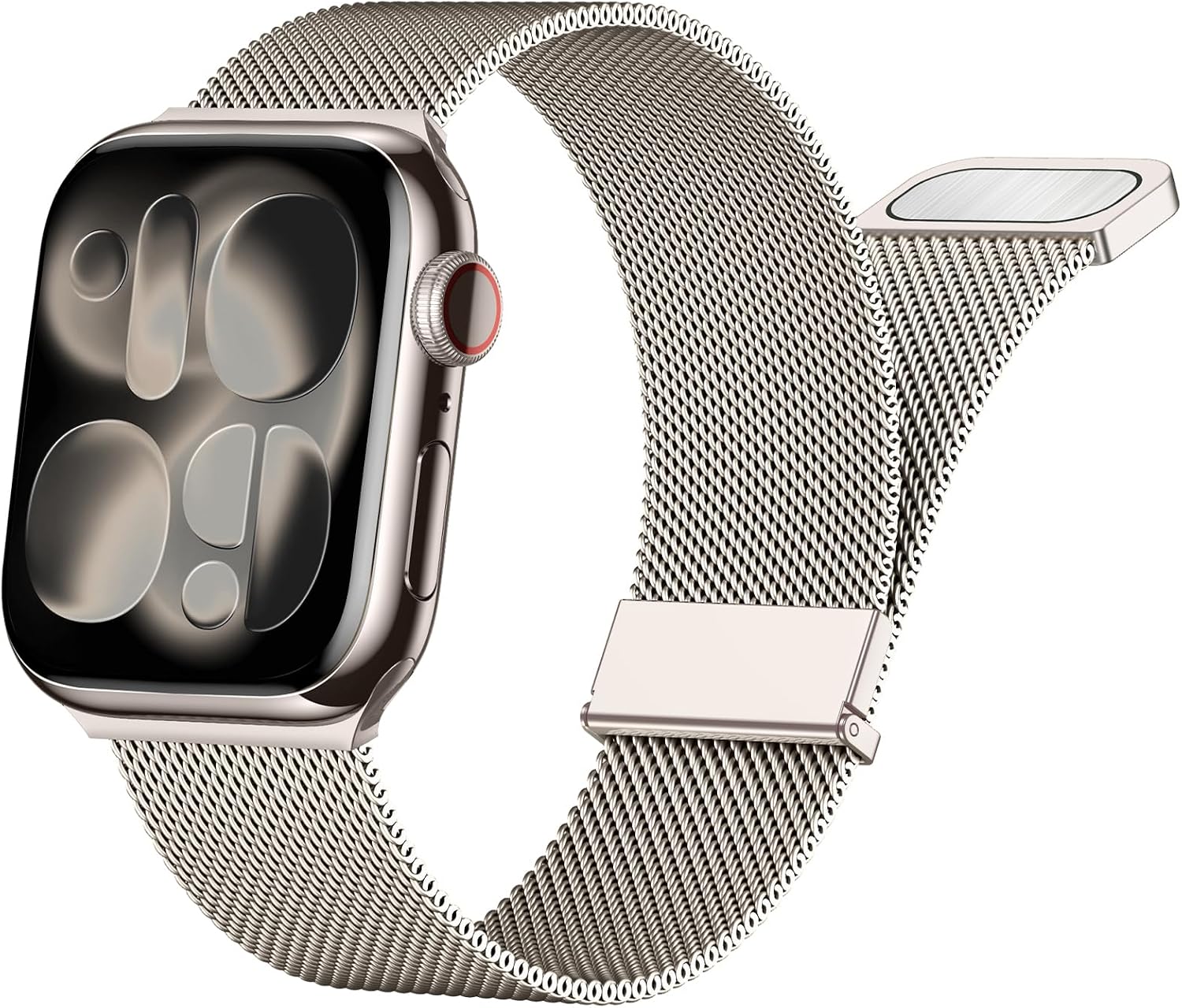 Detalle de Yoohoo Edelstahl Milanaise Armband 38–49 mm