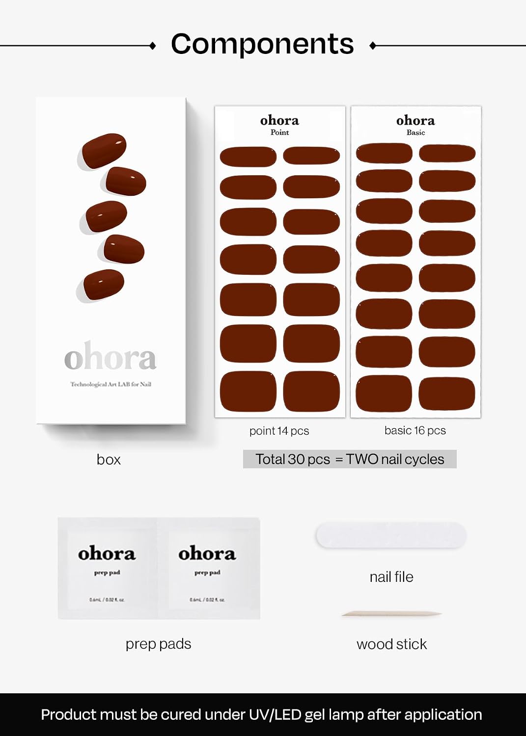 Detalle 2 de ohora Semi-Cured Gel Nail Strips Red
