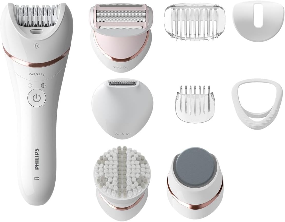 Detalle de Philips Epilator Series 8000 BRE740/11 9 accessories