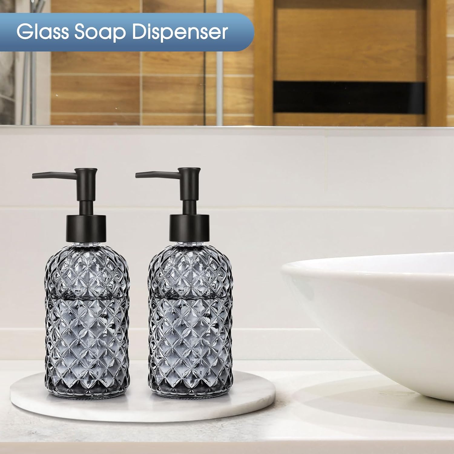 Detalle 2 de Glass Soap Dispenser Set, 13 oz