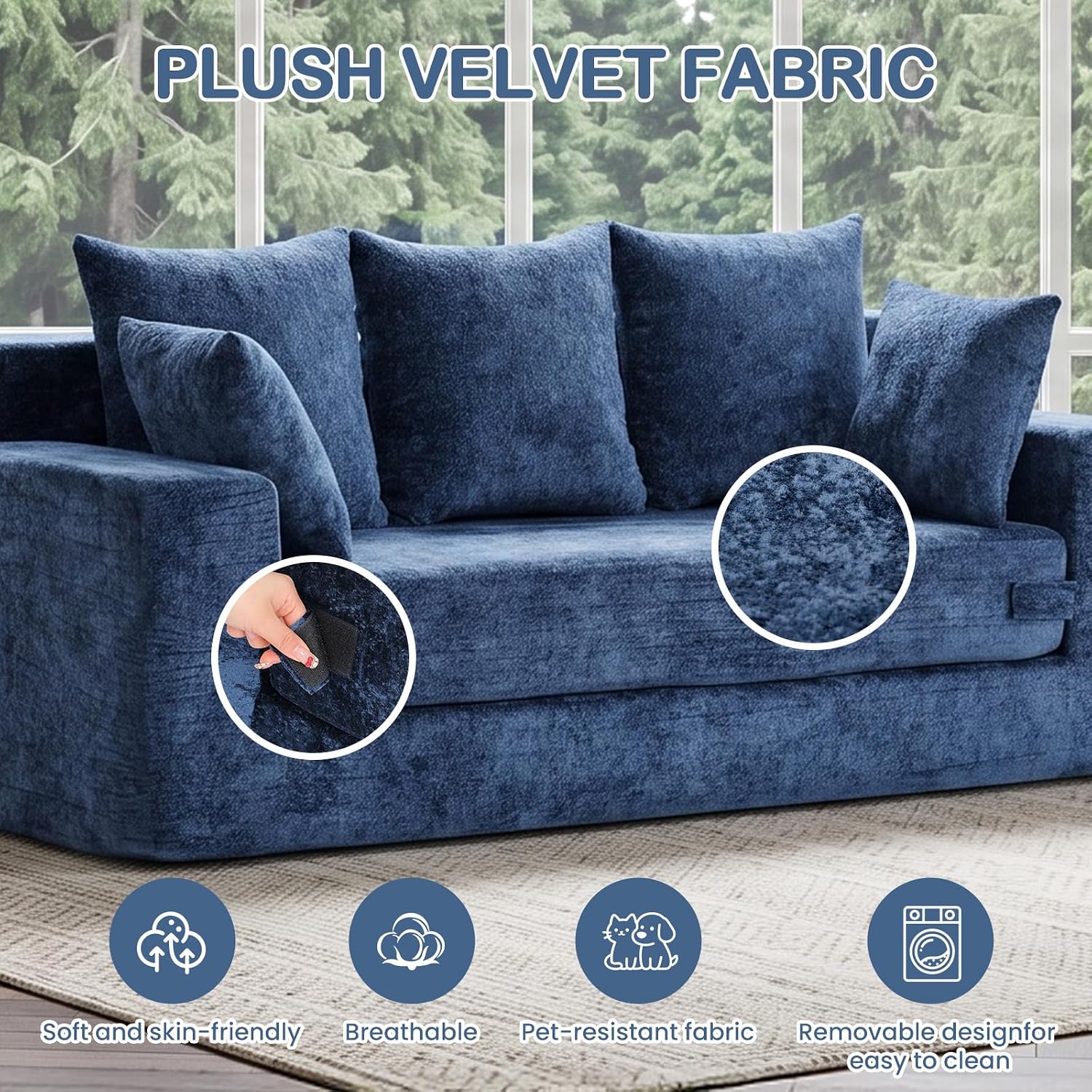 Detalle 2 de Sooyoo Boneless Sofa Bed, 70-Inch