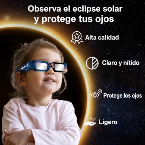Thumbnail 7 de Keyaluo Gafas Eclipse Solar Homologadas 12 Pack para Observación Directa de 2026