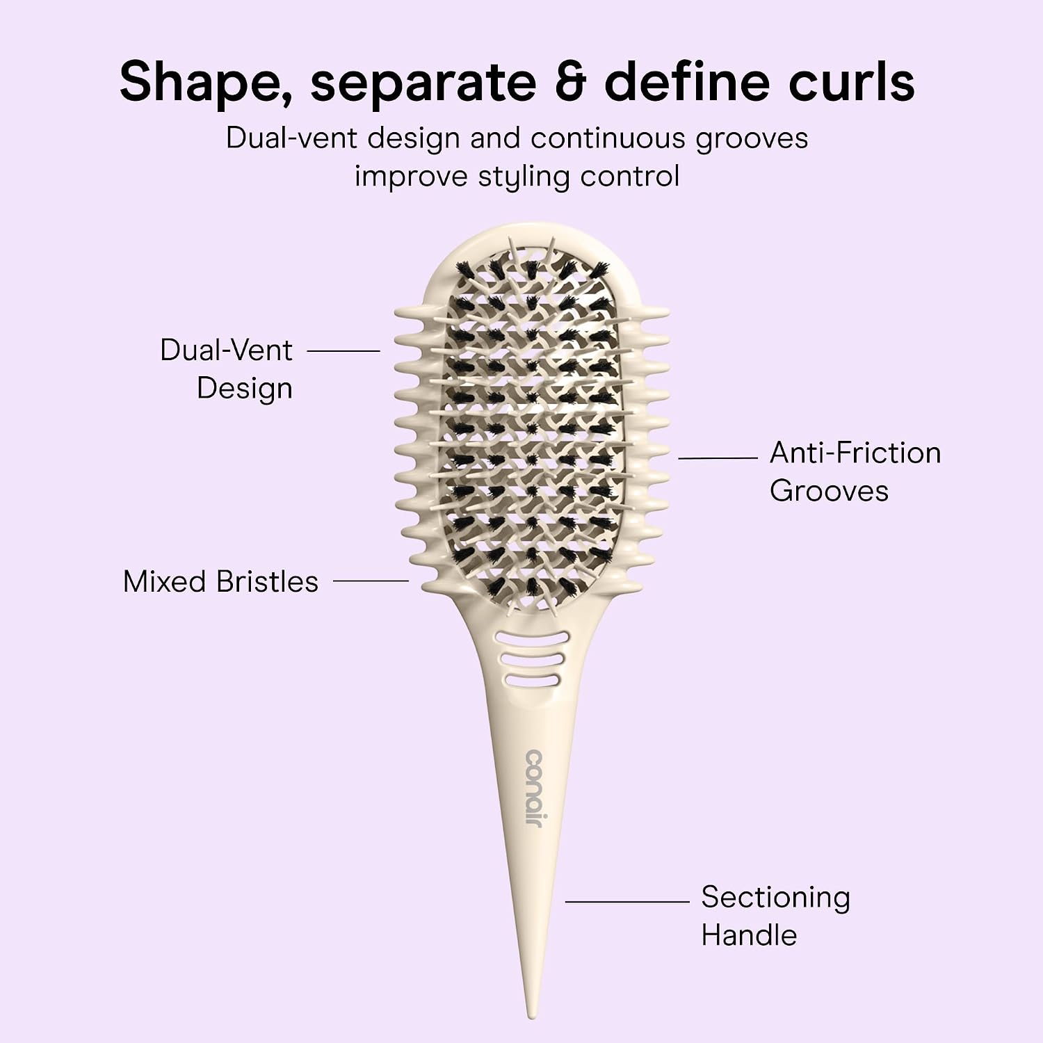 Detalle 2 de Conair Curly Hair Detangling Brush
