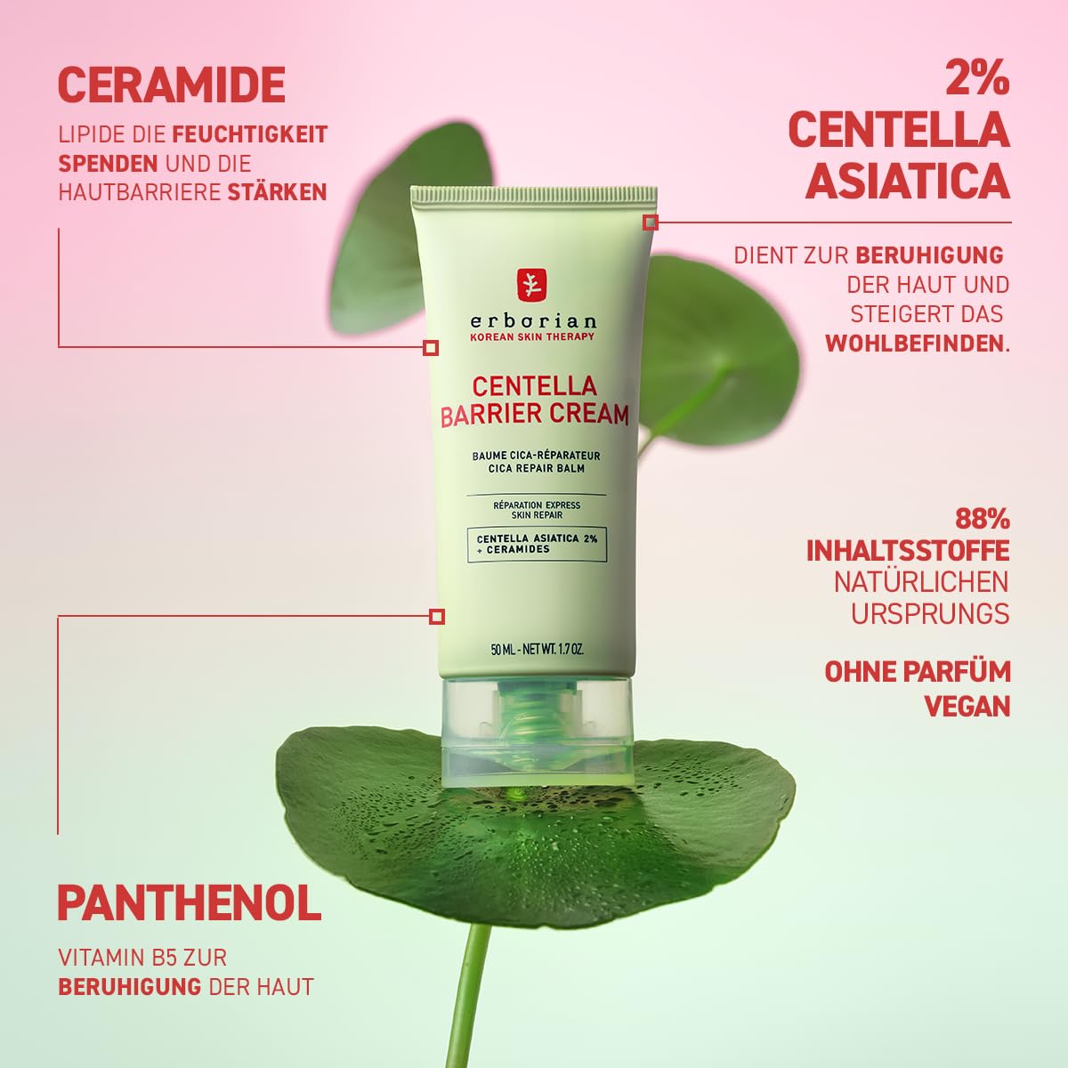 Thumbnail 3 de Erborian Centella Barrier Cream „Cica-Repair“-Balsam gegen Rötungen – für Gesicht & Körper (50 ml)