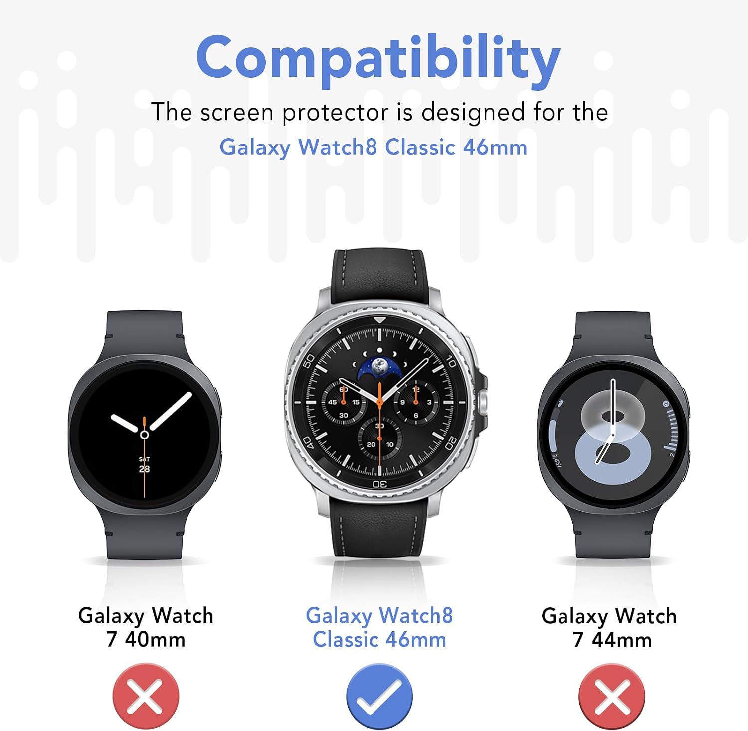 Thumbnail 6 de SPGUARD 2 Pack Screen Protector for Samsung Galaxy Watch 8 Classic 46mm