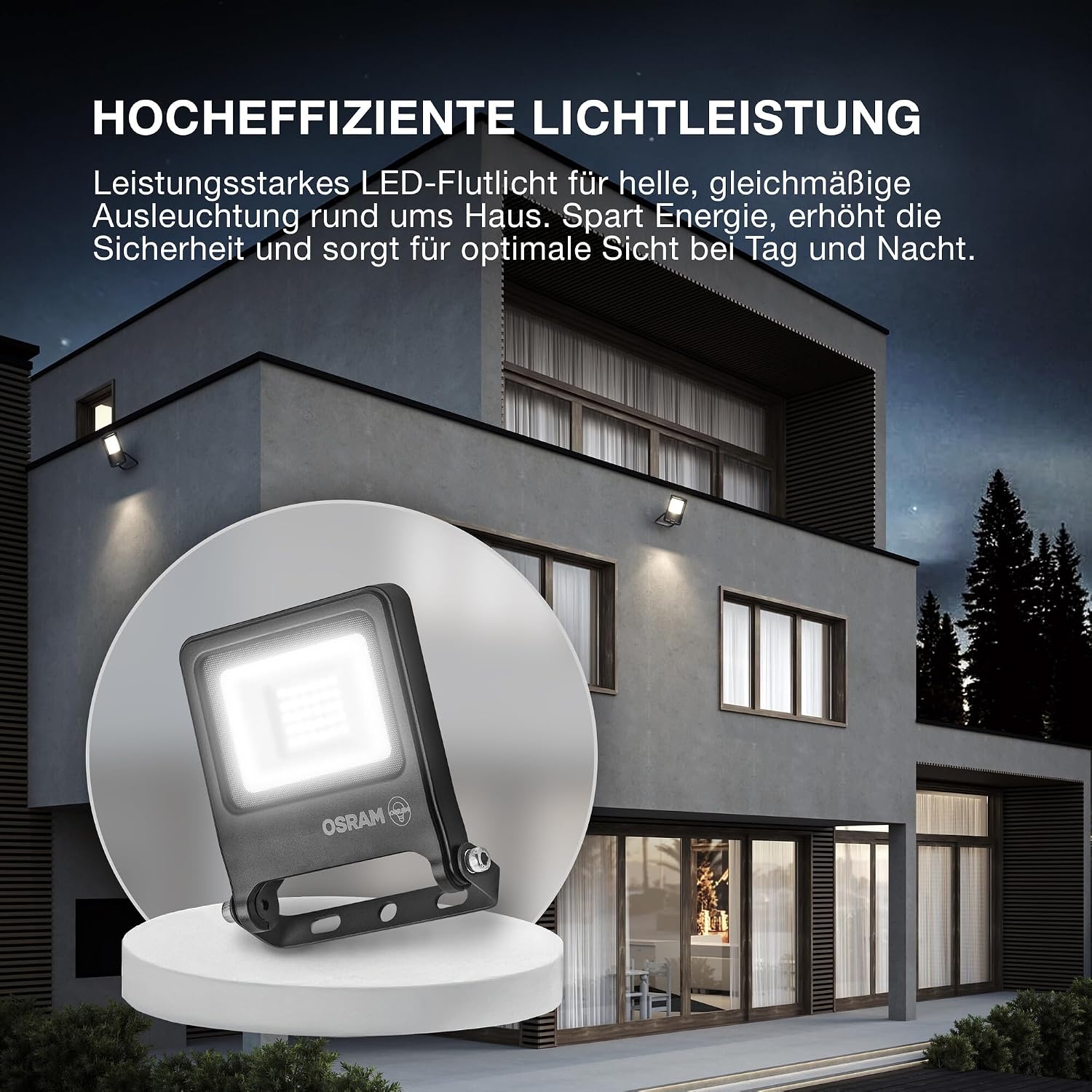 Detalle de Osram ENDURA Flood Cool White PCR – projecteur compact en aluminium recyclé