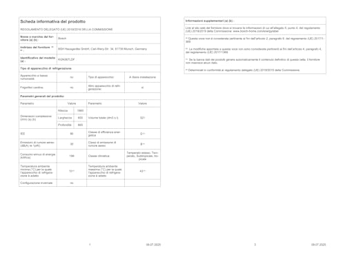 Thumbnail 15 de Bosch KGN367LDF Serie 4: Frigorifero Total No Frost 186x60 cm in acciaio silver