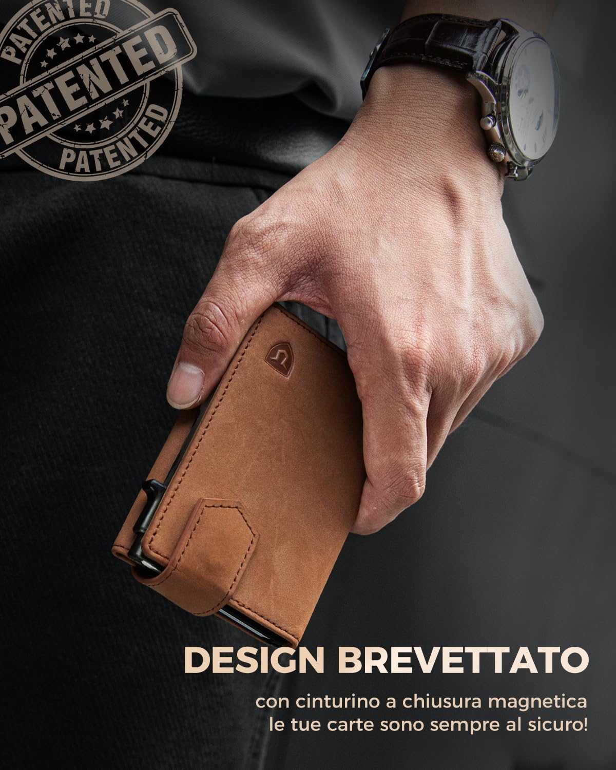 Thumbnail 2 de LORZOR Portacarte Uomo con Portamonete XXL – Portafoglio slim con chiusura magnetica e protezione RFID