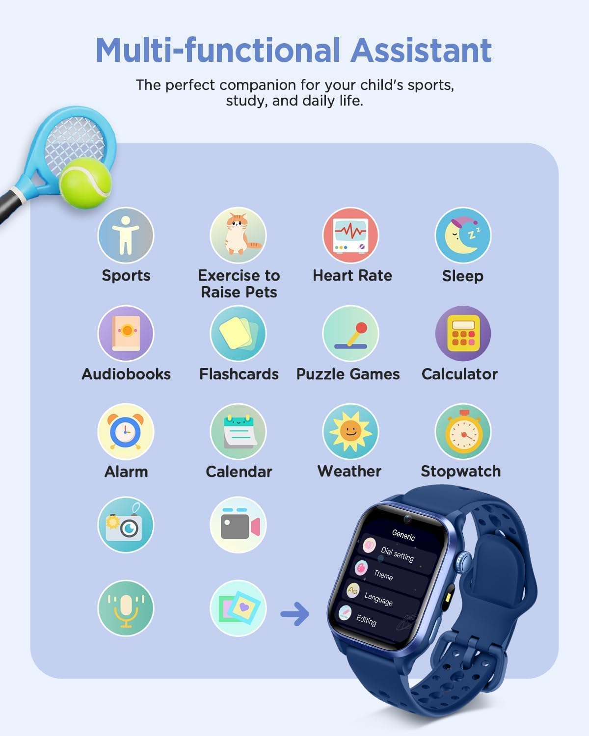 Detalle de RUXINGX Kids Smartwatch 1.52-Inch Display