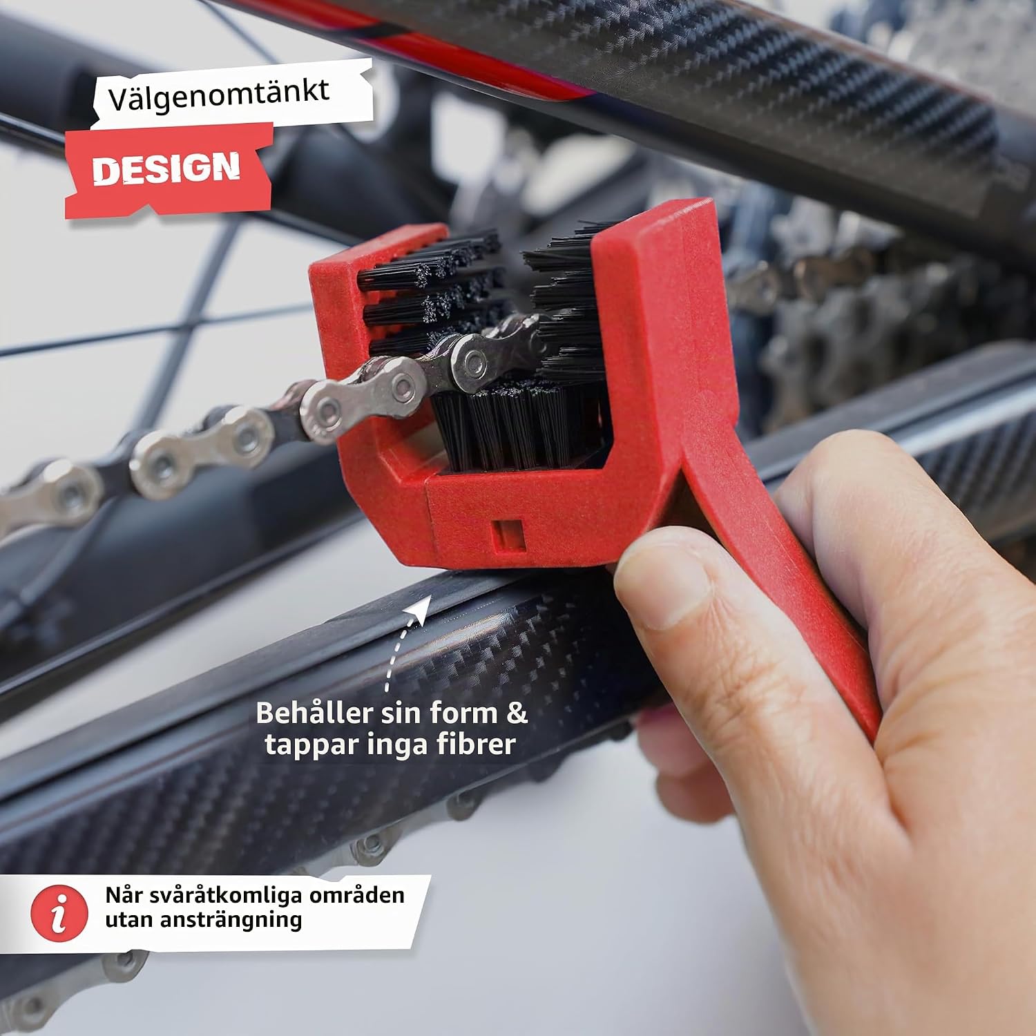 Thumbnail 4 de SPRINGER ZX3000 kedjeborste med dubbelhuvud och nylonborst för cykel och motorcykel