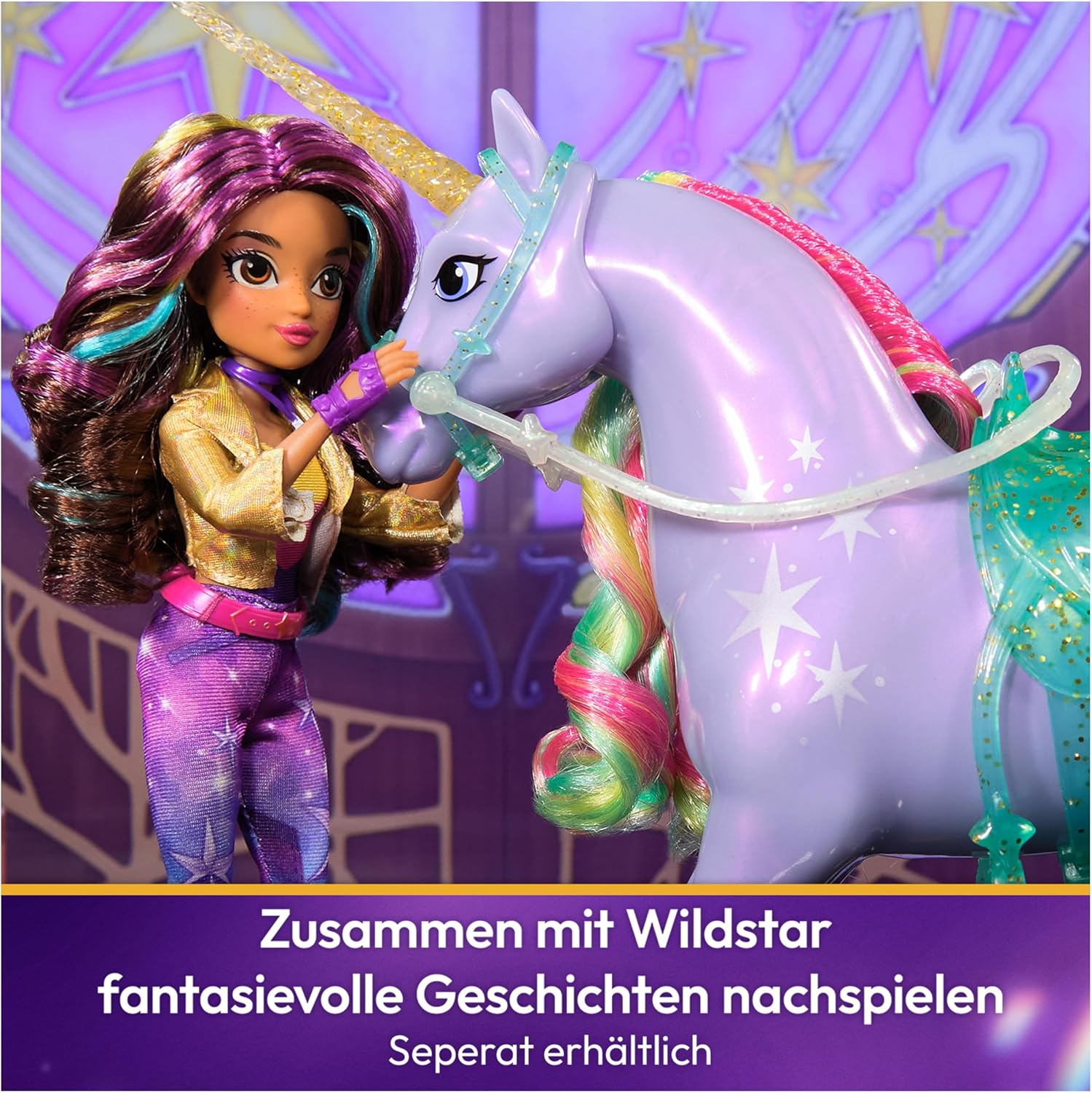 Detalle de Unicorn Academy Ankleidepuppe Sophia – 24 cm, echtes Haar, abnehmbares Outfit