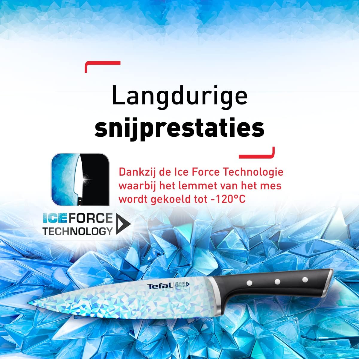 Detalle de Tefal Ice Force K2320614 santokumes 18,5 cm met Duitse staalsoort