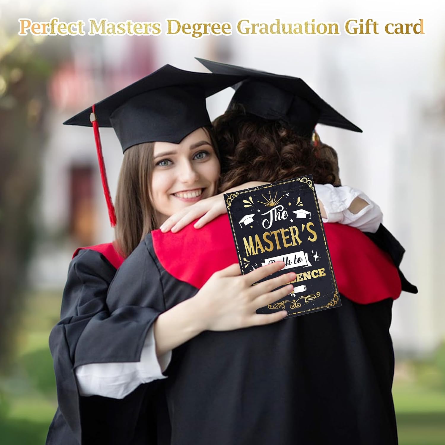 Detalle 2 de FLYAB Master’s Degree Graduation Card, 5.5" x 8" with Gold Foil and Envelope