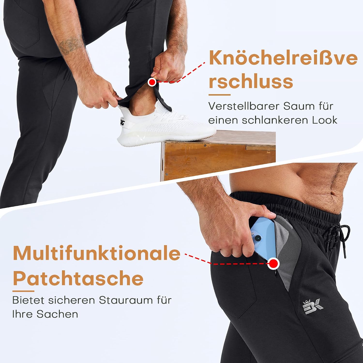 Thumbnail 2 de BROKIG Fitness Jogginghose Herren Lang Slim Fit