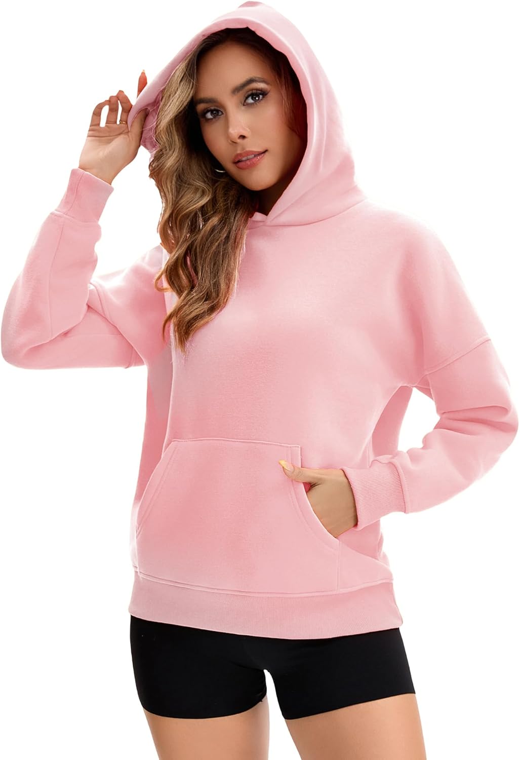 Thumbnail 1 de FDKLOOK Womens Hoodie Pullover: Oversized, Fleece-Lined Comfort for Autumn & Winter