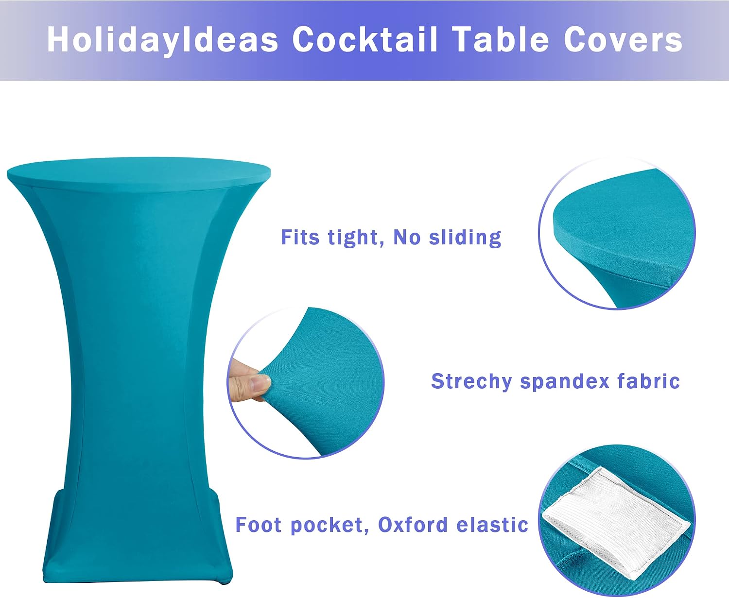 Thumbnail 3 de HolidayIdeas Cocktail Table Covers 2 Pack