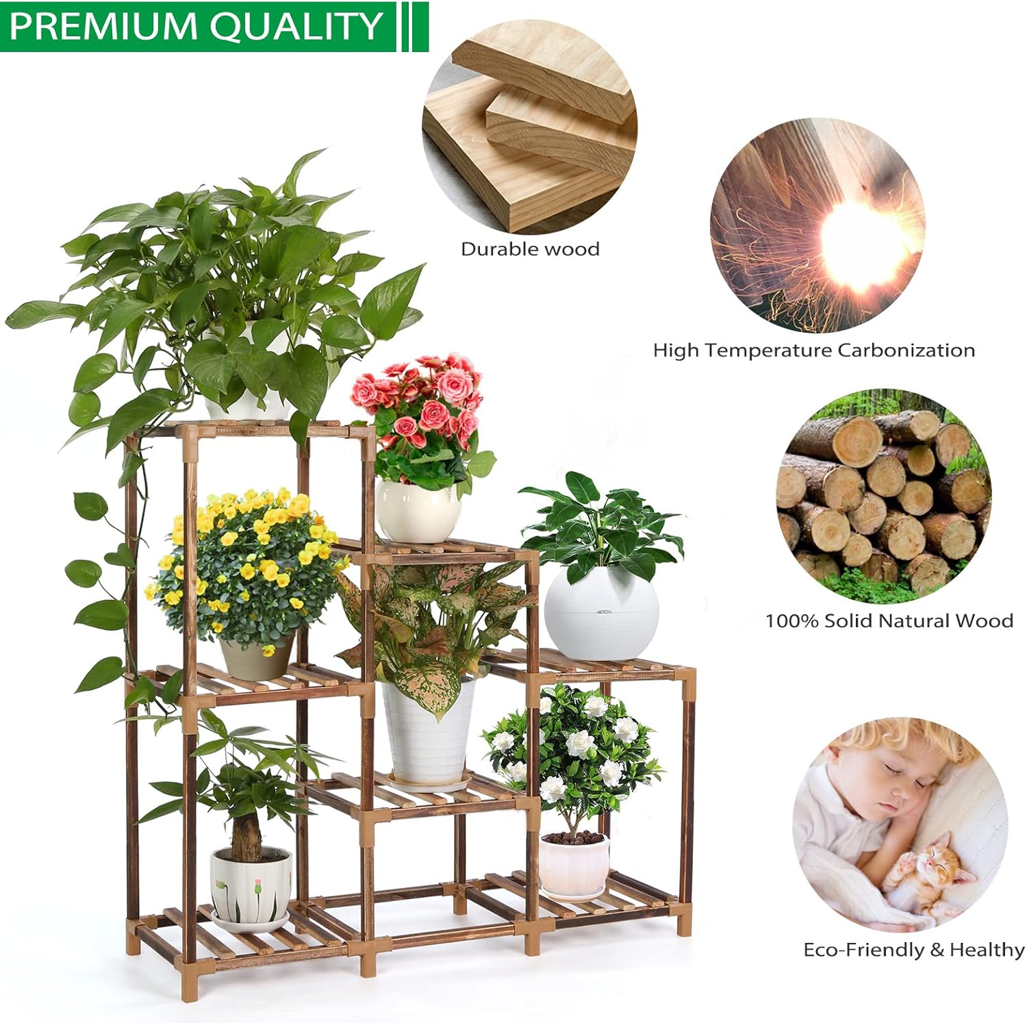 Thumbnail 1 de Estantería de madera 7 niveles para macetas