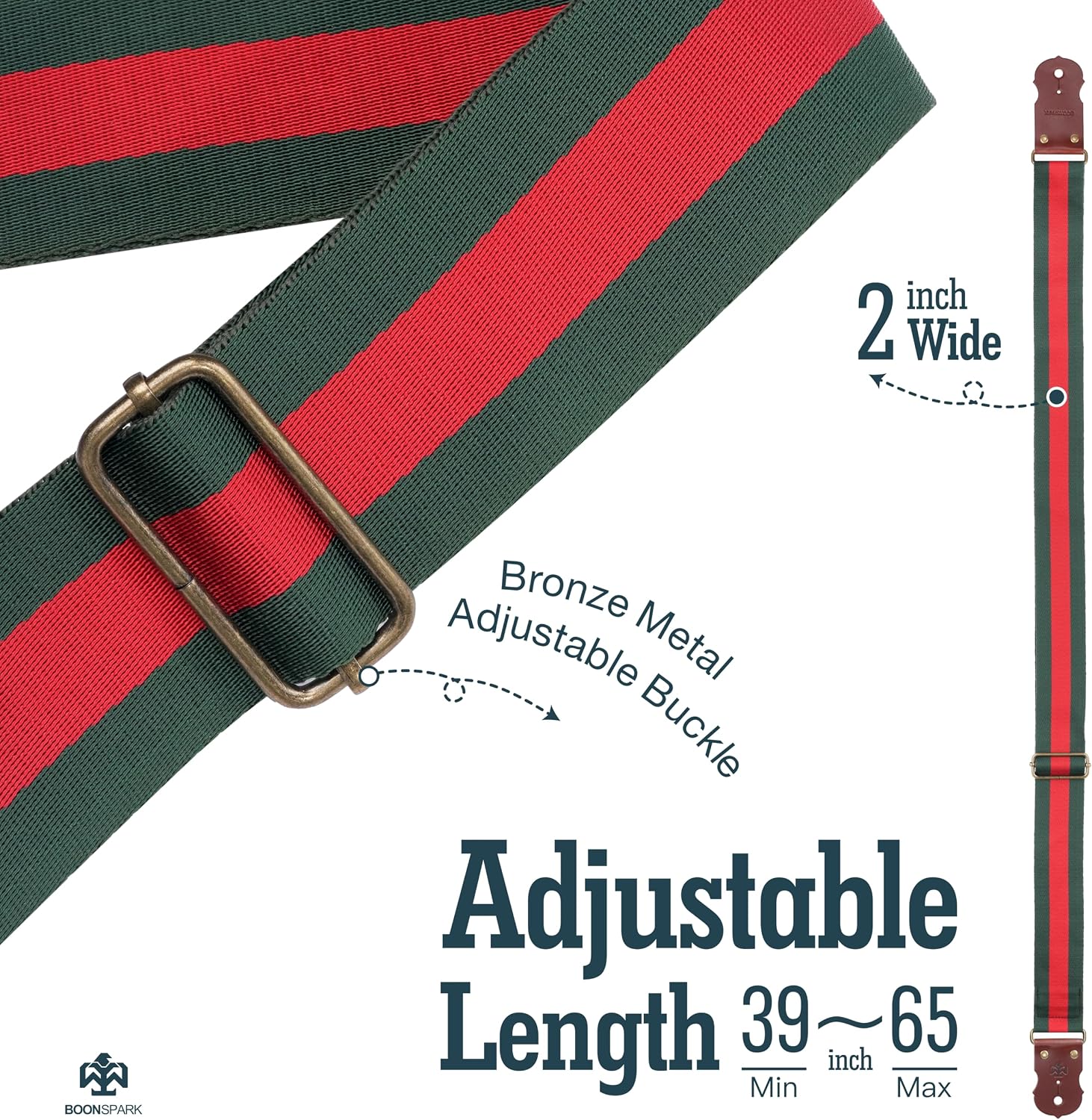 Detalle 1 de BOONSPARK Guitar Strap, 2-Inch Wide