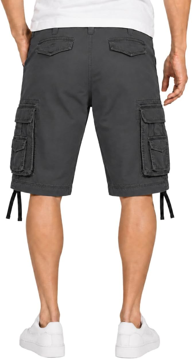 Detalle de Brandit Basic Vintage Herren Cargo Short – robuste Freizeit-Cargoshorts mit vielen Taschen