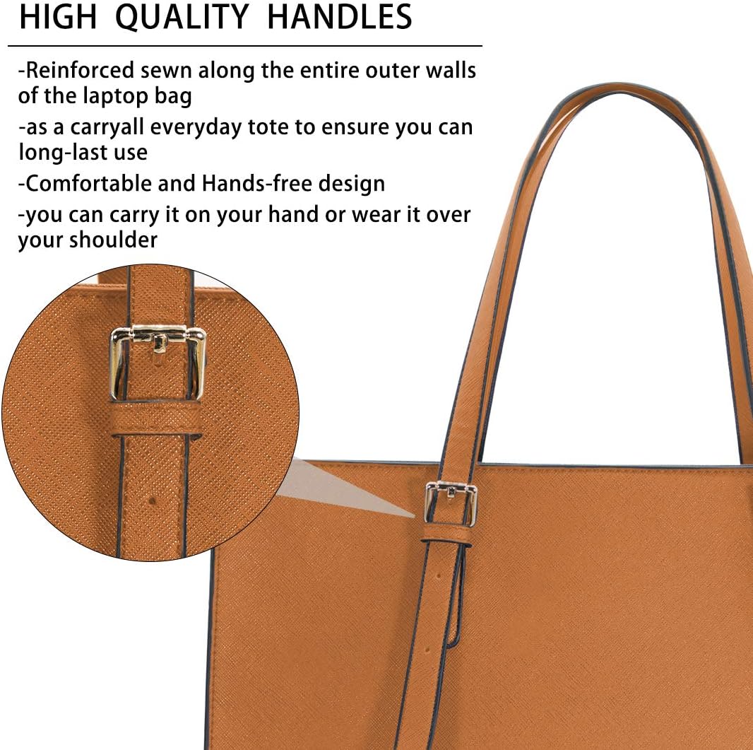 Detalle de Borsa Donna a Tracolla per Computer da 15.6 Pollici Grande Impermeabile in Pelle PU – Elegante Tote per lavoro e studio