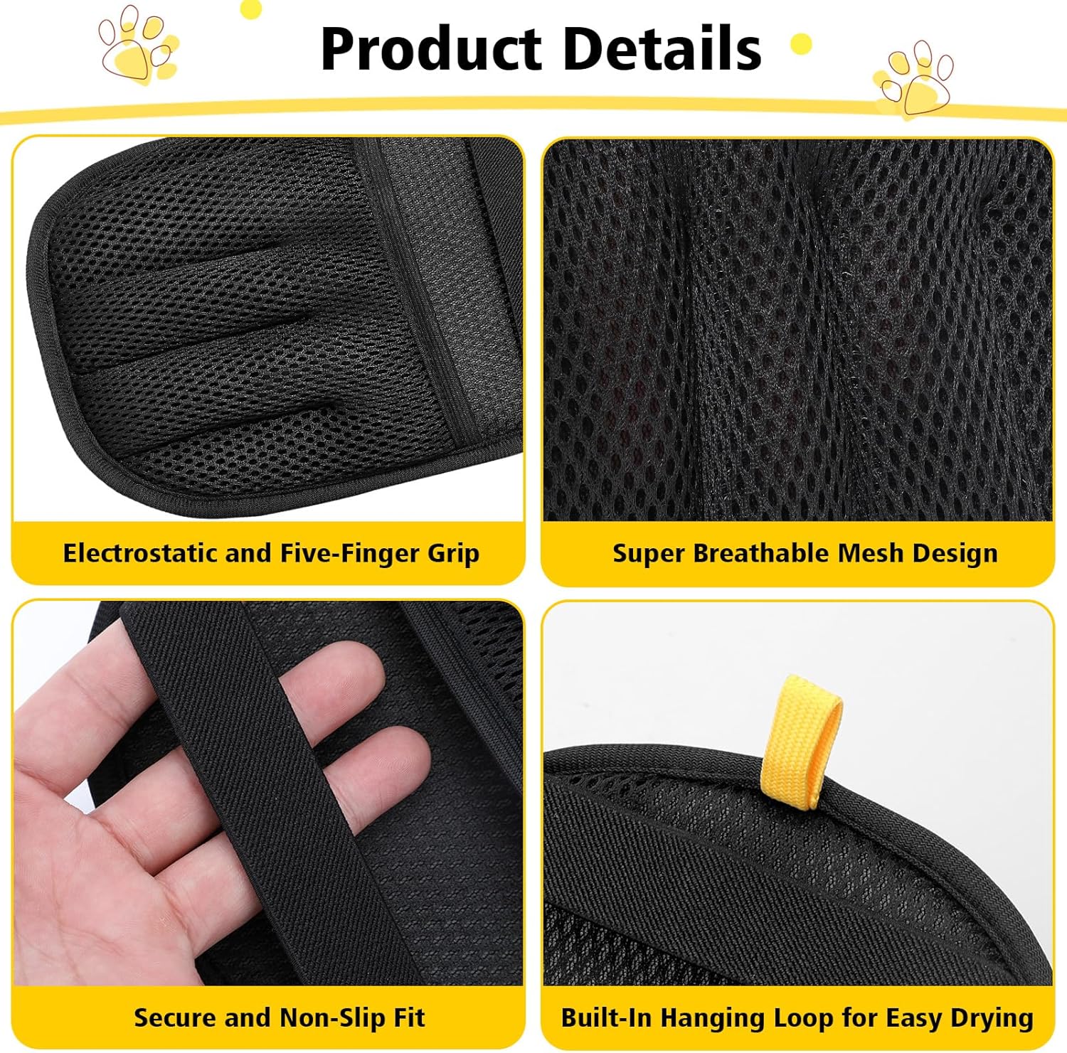 Detalle de Zivacate Tierhaarentferner Handschuh (wiederverwendbar, elektrostatisch) – 2 Stück fürs Sofa, Möbel, Teppich & Autositze