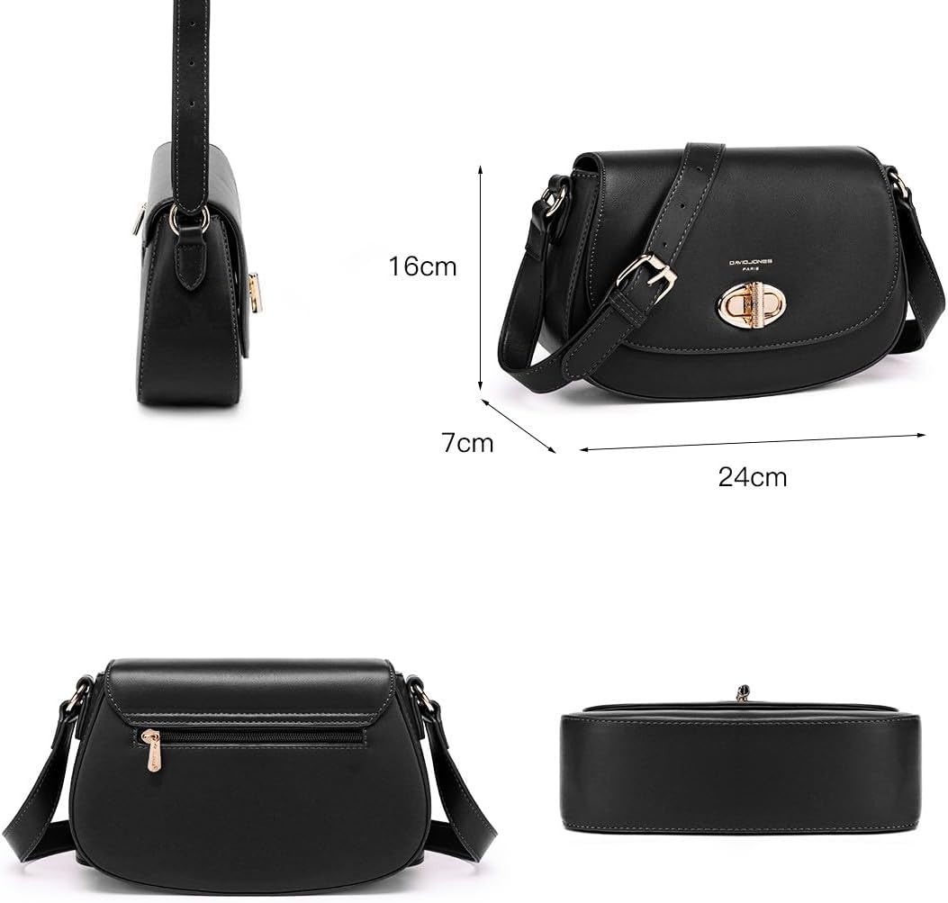 Thumbnail 3 de David Jones sac bandoulière femme noir en simili cuir PU avec rabat à tourniquet
