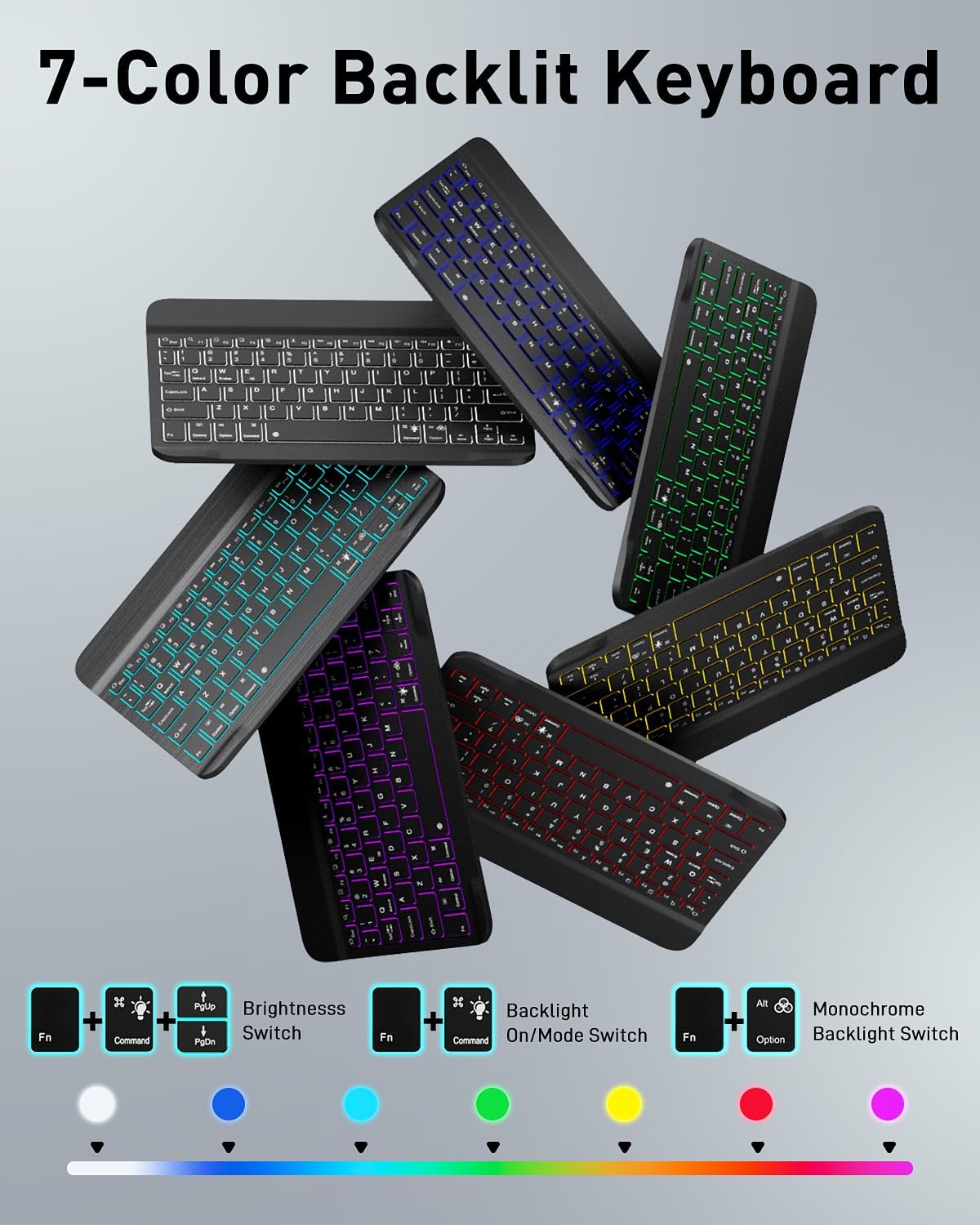 Thumbnail 2 de TUNKARMOR A16 iPad 10th/11th Generation Keyboard Case (Backlit) with Pencil Holder, Black
